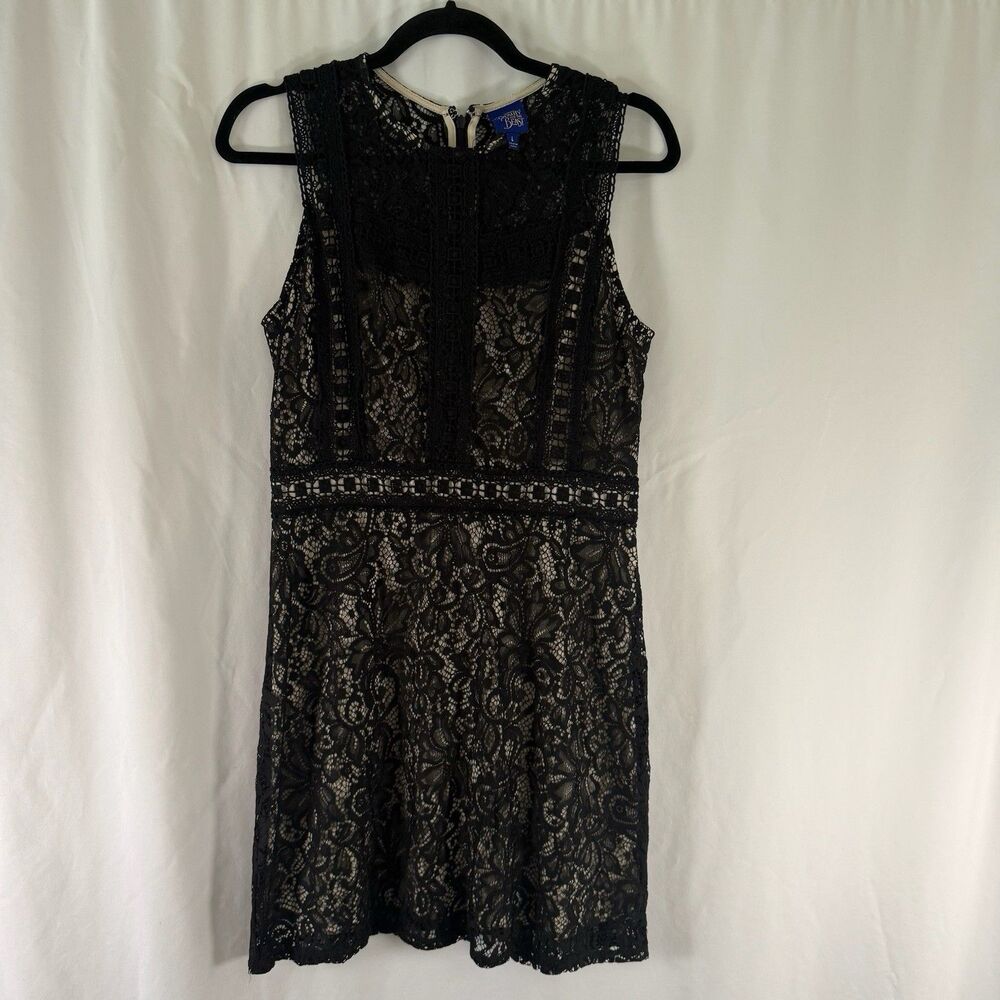 Beauty and the Beast Disney Dress Girls Large Black Lace Lined Sleeveless Zip